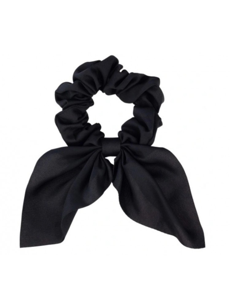 Scrunchie plaukų guma su dekoratyvine skarele, juoda