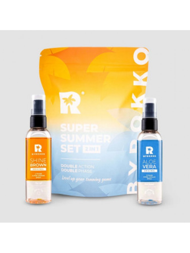 Byrokko Super Summer Set du revoliuciniai dvifaziai produktai intensyvesniam įdegiui, 204 ml