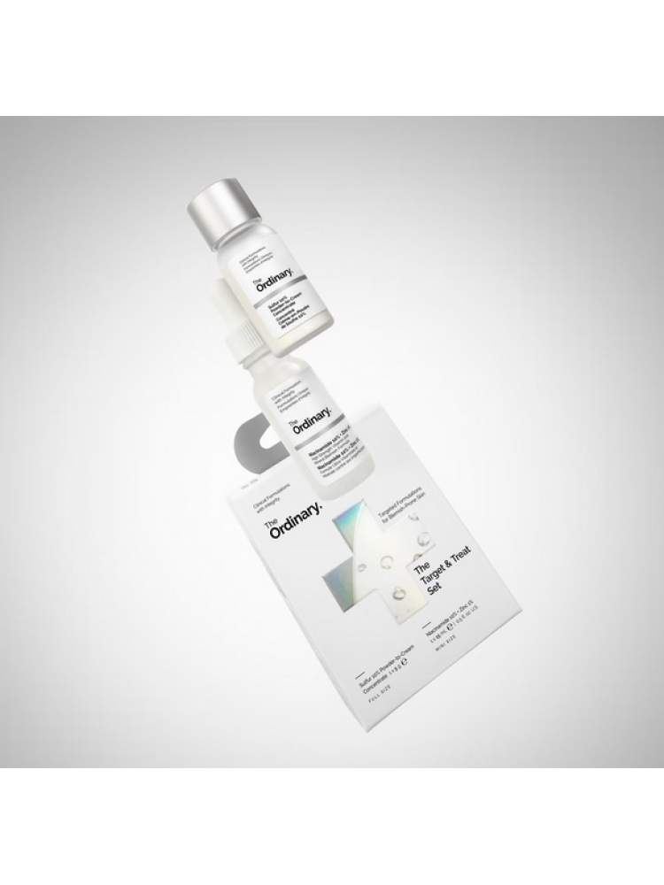 The Ordinary skaistinantis ir bėrimus panaikinantis rinkinys, 30 ml „The Target & Treat Set" The Ordinary skaistinantis ir bėrimus panaikinantis rinkinys, 30 ml „The Target & Treat Set"