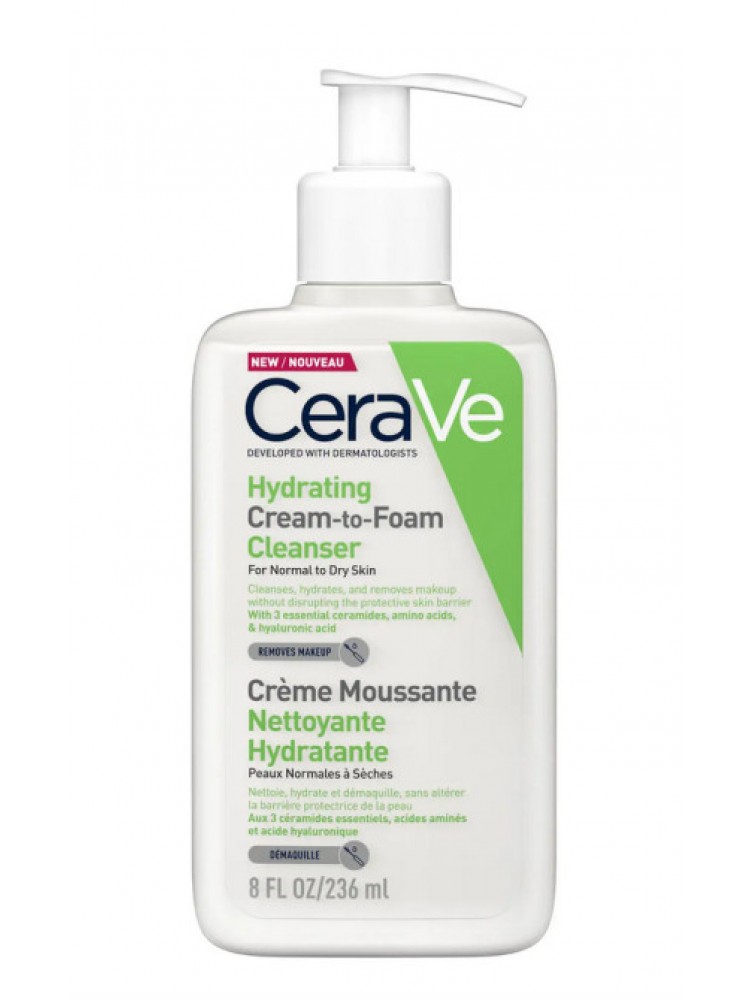 CeraVe Cream-To-Foam drėkinamasis putojantis prausiklis